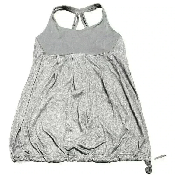 Lululemon Gray Tie Button Womens Tank Top Size 10 Workout Activewear - Picture 1 of 9